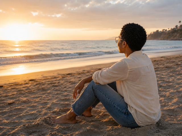 Quiet moment of reflection and journaling